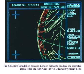 Image of the navigation system from the Nostromo space ship used in Ridley Scott's Alien